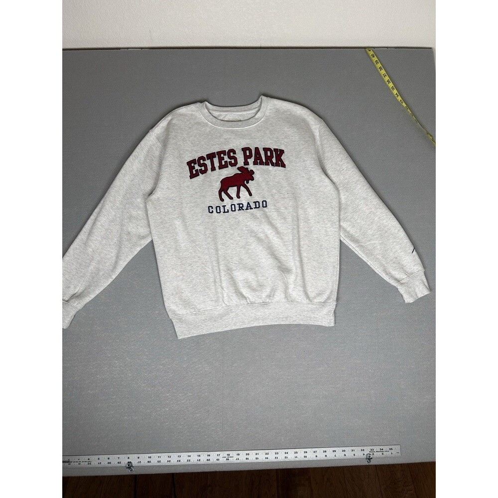 OUT WST Estes Park Colorado Spell Out Appliqued Embroidered Sweatshirt Unisex L